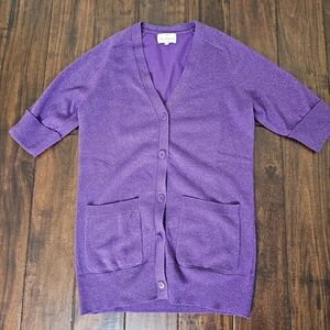 Eric Bompard Cashmere Elegant Purple Women's Cardigan Size L